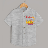 Vishu Vibes Only Baby SHIRT – Traditional Vishu Kani Theme - GREY - 0 - 6 Months Old (Chest 23")