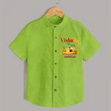 Vishu Vibes Only Baby SHIRT – Traditional Vishu Kani Theme - LIME GREEN - 0 - 6 Months Old (Chest 23")