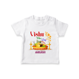 Vishu Vibes Only Baby T-Shirt – Traditional Vishu Kani Theme - WHITE - 0-5 Months Old (Chest 17")