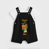 Konna Poo Cutie Baby DUNGAREE – Vishu Flower Theme - BLACK - 0 - 5 Months Old (Chest 18")