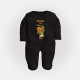 Konna Poo Cutie Baby FULL BODY SUIT – Vishu Flower Theme - BLACK - New Born (Chest 7.5")