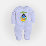 Kutty Krishna’s Vishu Baby FULL BODY SUIT – Baby Krishna Celebration Theme - BABY BLUE - New Born (Chest 7.5")