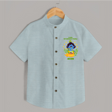 Kutty Krishna’s Vishu Baby SHIRT – Baby Krishna Celebration Theme - ARCTIC BLUE - 0 - 6 Months Old (Chest 23")