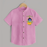 Kutty Krishna’s Vishu Baby SHIRT – Baby Krishna Celebration Theme - BABY PINK - 0 - 6 Months Old (Chest 23")