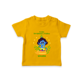 Kutty Krishna’s Vishu Baby T-Shirt – Baby Krishna Celebration Theme - CHROME YELLOW - 0-5 Months Old (Chest 17")