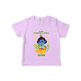 Kutty Krishna’s Vishu Baby T-Shirt – Baby Krishna Celebration Theme - LILAC - 0-5 Months Old (Chest 17")