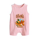 Vishu Wishes Baby BUTTON ROMPER – Malayalam Typography Kani Theme - BABY PINK - New Born (Chest 18")