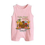 Vishu Feast Loading Baby BUTTON ROMPER – Festive Food & Kani Theme - BABY PINK - New Born (Chest 18")