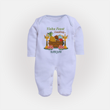 Vishu Feast Loading Baby FULL BODY SUIT – Festive Food & Kani Theme - BABY BLUE - New Born (Chest 7.5")