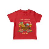 Vishu Feast Loading Baby T-Shirt – Festive Food & Kani Theme - RED - 0-5 Months Old (Chest 17")