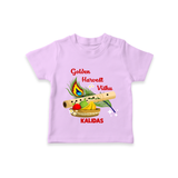 Golden Harvest Vishu Baby T-Shirt – Krishna Flute & Festive Theme - LILAC - 0-5 Months Old (Chest 17")