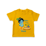 Vishu Baby Boss T-Shirt – Cute Krishna Theme - CHROME YELLOW - 0-5 Months Old (Chest 17")
