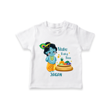 Vishu Baby Boss T-Shirt – Cute Krishna Theme - WHITE - 0-5 Months Old (Chest 17")