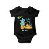 Vishu Baby Boss Romper – Cute Krishna Theme - BLACK - New Born (Chest 14")