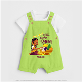 Kutti Vishu Queen Baby DUNGAREE – Girl Festive Theme - GREEN - 0 - 5 Months Old (Chest 18")