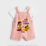 Kutti Vishu Queen Baby DUNGAREE – Girl Festive Theme - PEACH - 0 - 5 Months Old (Chest 18")