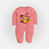 Kutti Vishu Queen Baby FULL BODY SUIT – Girl Festive Theme - PEACH - New Born (Chest 7.5")