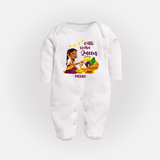 Kutti Vishu Queen Baby FULL BODY SUIT – Girl Festive Theme - WHITE - New Born (Chest 7.5")