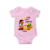 Kutti Vishu Queen Baby Romper – Girl Festive Theme - BABY PINK - New Born (Chest 14")