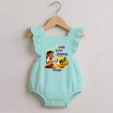 Kutti Vishu Queen Baby ROMPER FROCK – Girl Festive Theme - MINT GREEN - 0 - 3 Months Old (Chest 19")