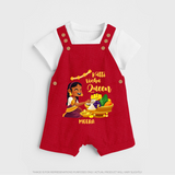 Kutti Vishu Queen Baby DUNGAREE – Girl Festive Theme - RED - 0 - 5 Months Old (Chest 18")