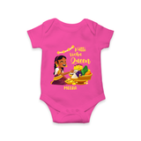 Kutti Vishu Queen Baby Romper – Girl Festive Theme - HOT PINK - New Born (Chest 14")