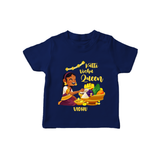 Kutti Vishu Queen Baby T-Shirt – Girl Festive Theme - NAVY BLUE - 0-5 Months Old (Chest 17")