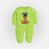Lil Vishu Rockstar Baby FULL BODY SUIT – Cute Festive Kids Wear for Vishu Celebration - LIME GREEN - New Born (Chest 7.5")