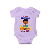 Lil Vishu Rockstar Baby Romper – Cute Festive Kids Wear for Vishu Celebration - LILAC - New Born (Chest 14")
