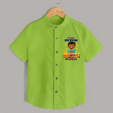 Lil Vishu Rockstar Baby SHIRT – Cute Festive Kids Wear for Vishu Celebration - LIME GREEN - 0 - 6 Months Old (Chest 23")