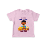 Lil Vishu Rockstar Baby T-Shirt – Cute Festive Kids Wear for Vishu Celebration - BABY PINK - 0-5 Months Old (Chest 17")