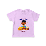 Lil Vishu Rockstar Baby T-Shirt – Cute Festive Kids Wear for Vishu Celebration - LILAC - 0-5 Months Old (Chest 17")
