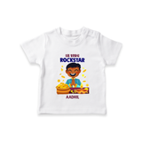 Lil Vishu Rockstar Baby T-Shirt – Cute Festive Kids Wear for Vishu Celebration - WHITE - 0-5 Months Old (Chest 17")