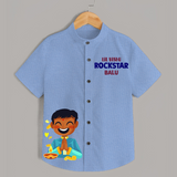 Lil Vishu Rockstar Kids Shirt – Festive Vishu Outfit for Boys - SKY BLUE - 0 - 6 Months Old (Chest 23")