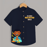 Lil Vishu Rockstar Kids Shirt – Festive Vishu Outfit for Boys - NAVY BLUE - 0 - 6 Months Old (Chest 23")