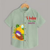 Vishu Vibes Only Kids Shirt – Traditional Vishu Kani Theme Outfit - MINT GREEN - 0 - 6 Months Old (Chest 23")