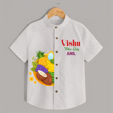 Vishu Vibes Only Kids Shirt – Traditional Vishu Kani Theme Outfit - WHITE - 0 - 6 Months Old (Chest 23")