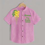 Konna Poo Cutie Kids Shirt – Kerala Vishu Flower Theme Outfit - BABY PINK - 0 - 6 Months Old (Chest 23")