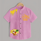 Traditional Vishu Kani Kids Shirt – Kerala Festive Ethnic Theme - BABY PINK - 0 - 6 Months Old (Chest 23")