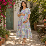 Lavender Breeze Floral Maternity Dress