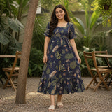 Midnight Garden Botanical Maternity Dress