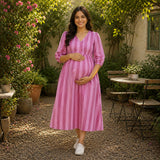 Rosy Pink Stripe Maternity Wear Collection