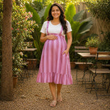 Rosy Pink Stripe Maternity Wear Collection