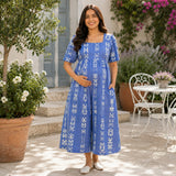 Blue Printed Maternity Dress & Jumpsuit Collection