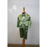 Sage Green Family Matching Party Wear Collection-Dad, Mom,Boy Kid And Girl Kid