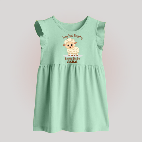 Tiny But Mighty Aries Baby Frock | Personalized Aries Baby Frock for Your Little One