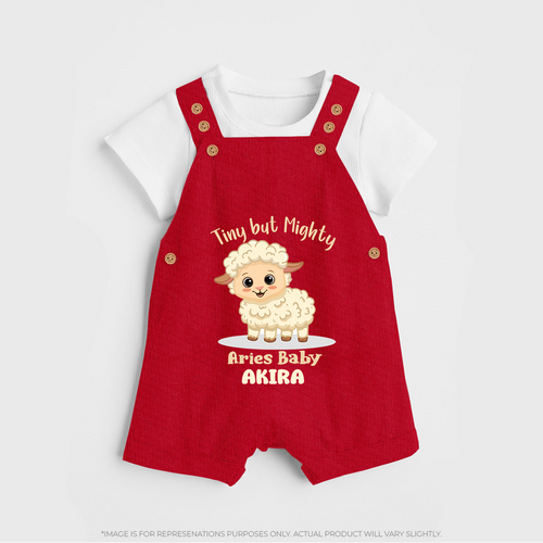 Tiny But Mighty Aries Baby Dungaree Set | Personalized Aries Dungaree Set for Your Little One