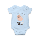 My First World Might Be a Command Aries Romper / Onesie | Personalized Aries Romper / Onesie for Your Little Leader - BABY BLUE - New Born (Chest 14")
