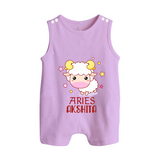 Aries Baby Romper Suit / Sleeveless Romper | Custom Romper Suit / Sleeveless Romper for Aries Babies - LILAC - 0 - 5 Months Old (Chest 18")