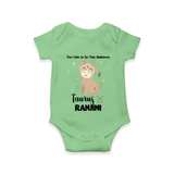 Too Cute To Be This Stubborn Taurus Romper / Onesie | Personalized Taurus Romper / Onesie for Your Little Stubborn Star - GREEN - New Born (Chest 14")
